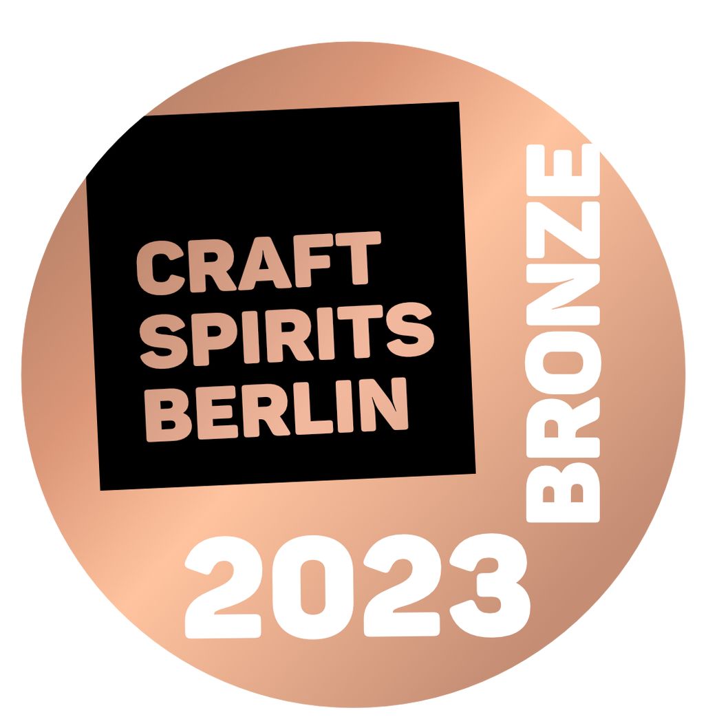 Bronzene Medaille von Craft Spirits Berlin aus dem Jahr 2023.